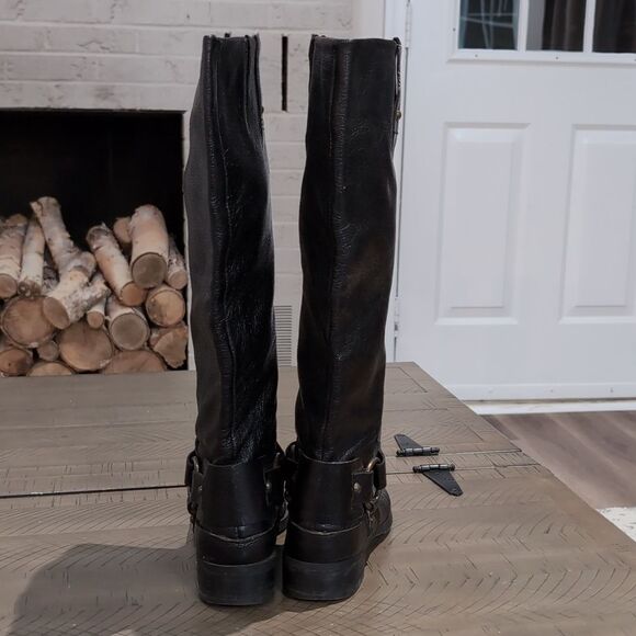 Nine West Vintage America Vavalcaria Black Leather Harness Riding Boots Sz 6.5 - Picture 7 of 14